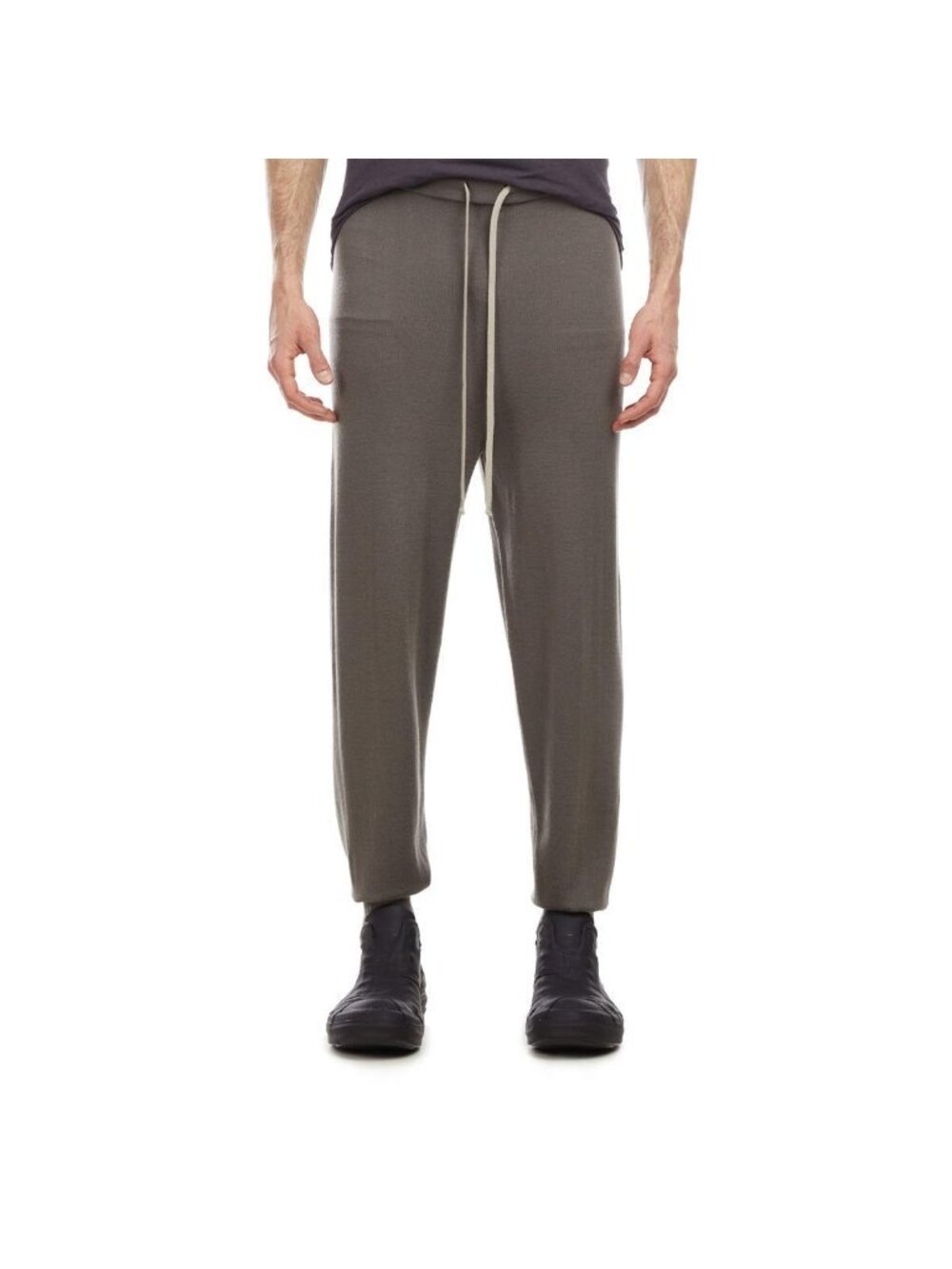 NWT RICK OWENS Merino Wool Track Pants Dust Gray Phlegethon S/S 21 Size MEDIUM